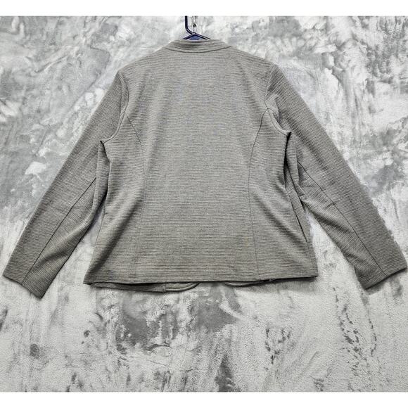 Maurices Blazer Womens XL Gray Military Open Front Jacket Fitted Office Preppy - Picture 3 of 11